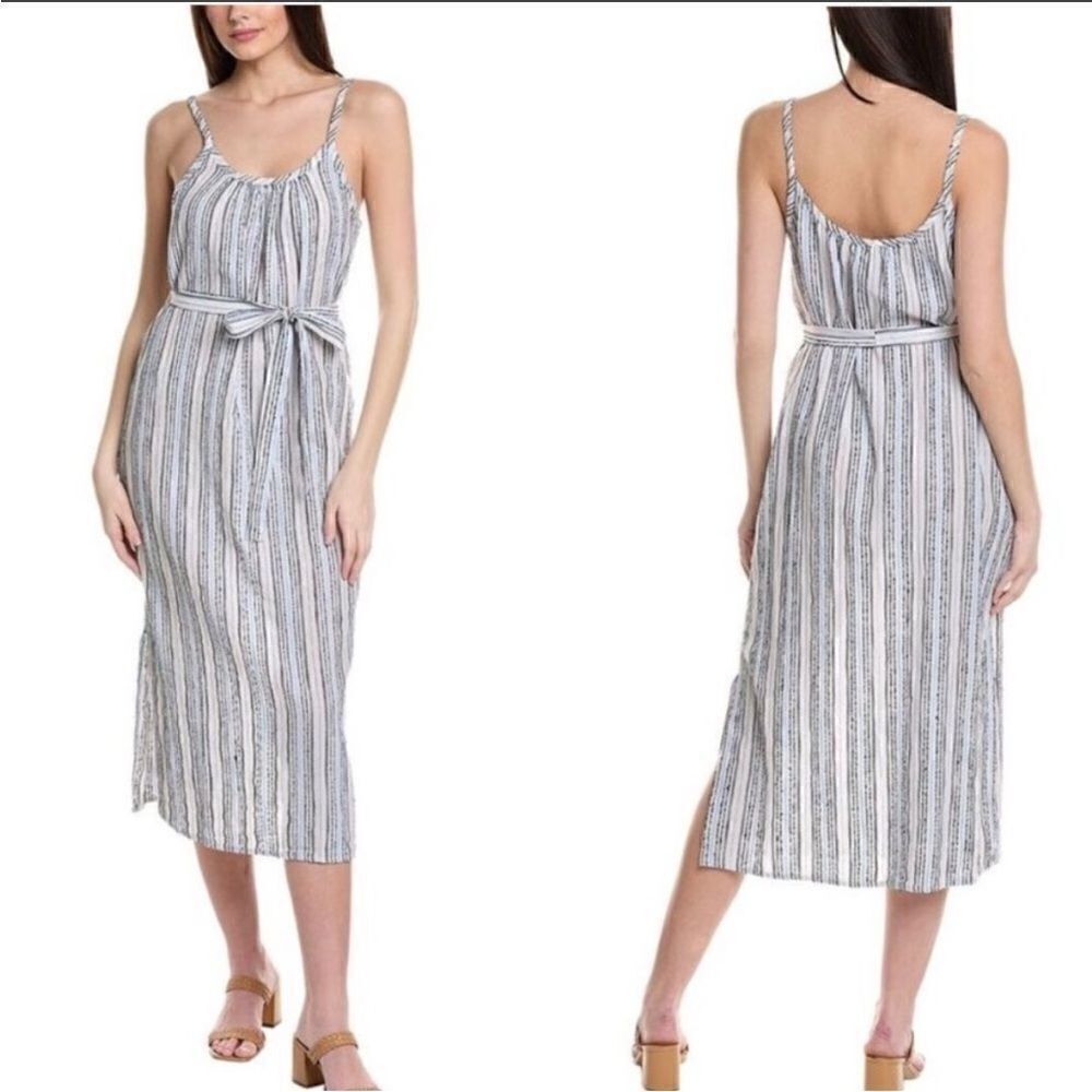 Michael Stars NWT Women's Blue Matilda Striped Midi Dress Medium $158